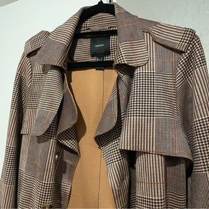 F21 | plaid suede trench coat
